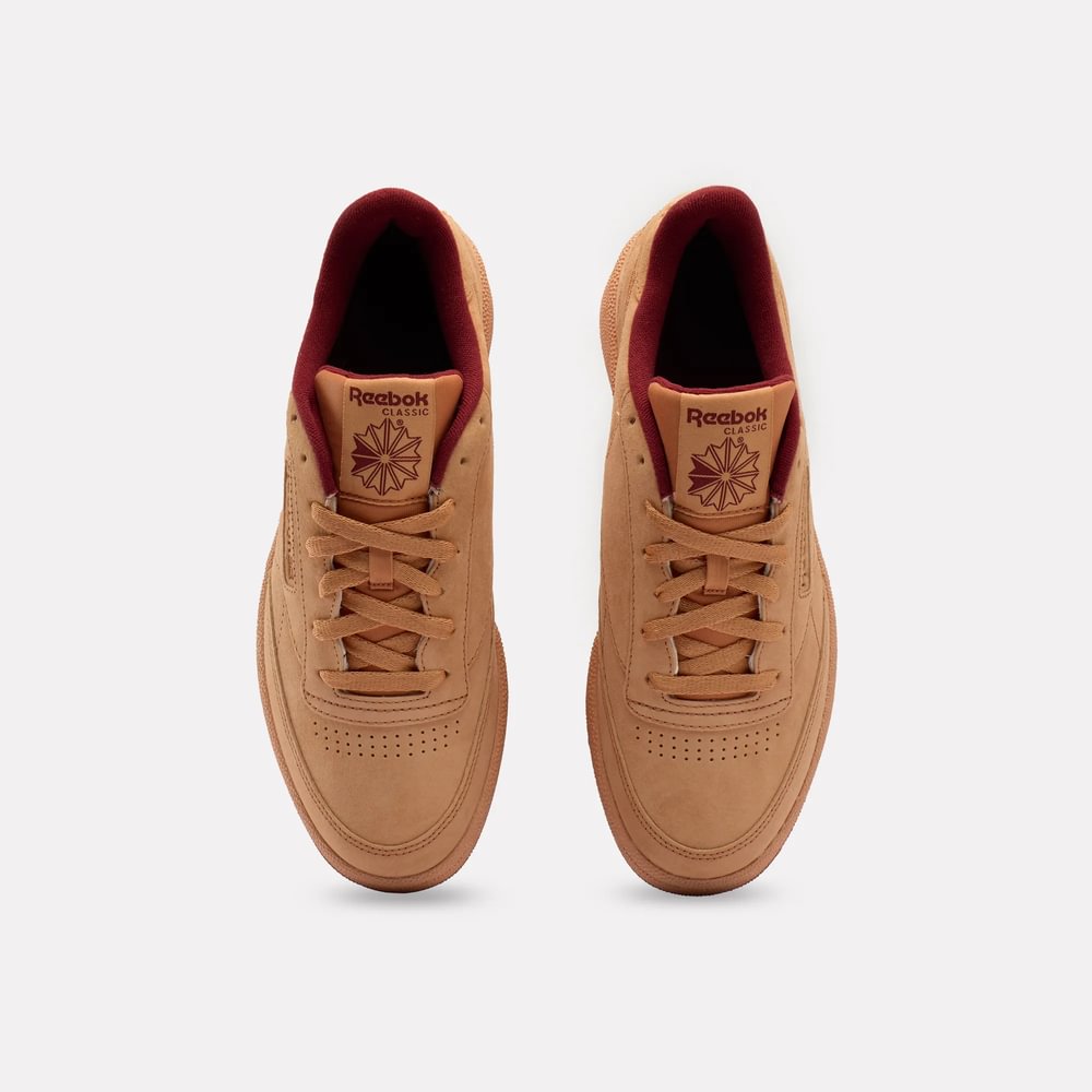 Tenis Hombre Reebok Classics Club C 85- Café-Rojo