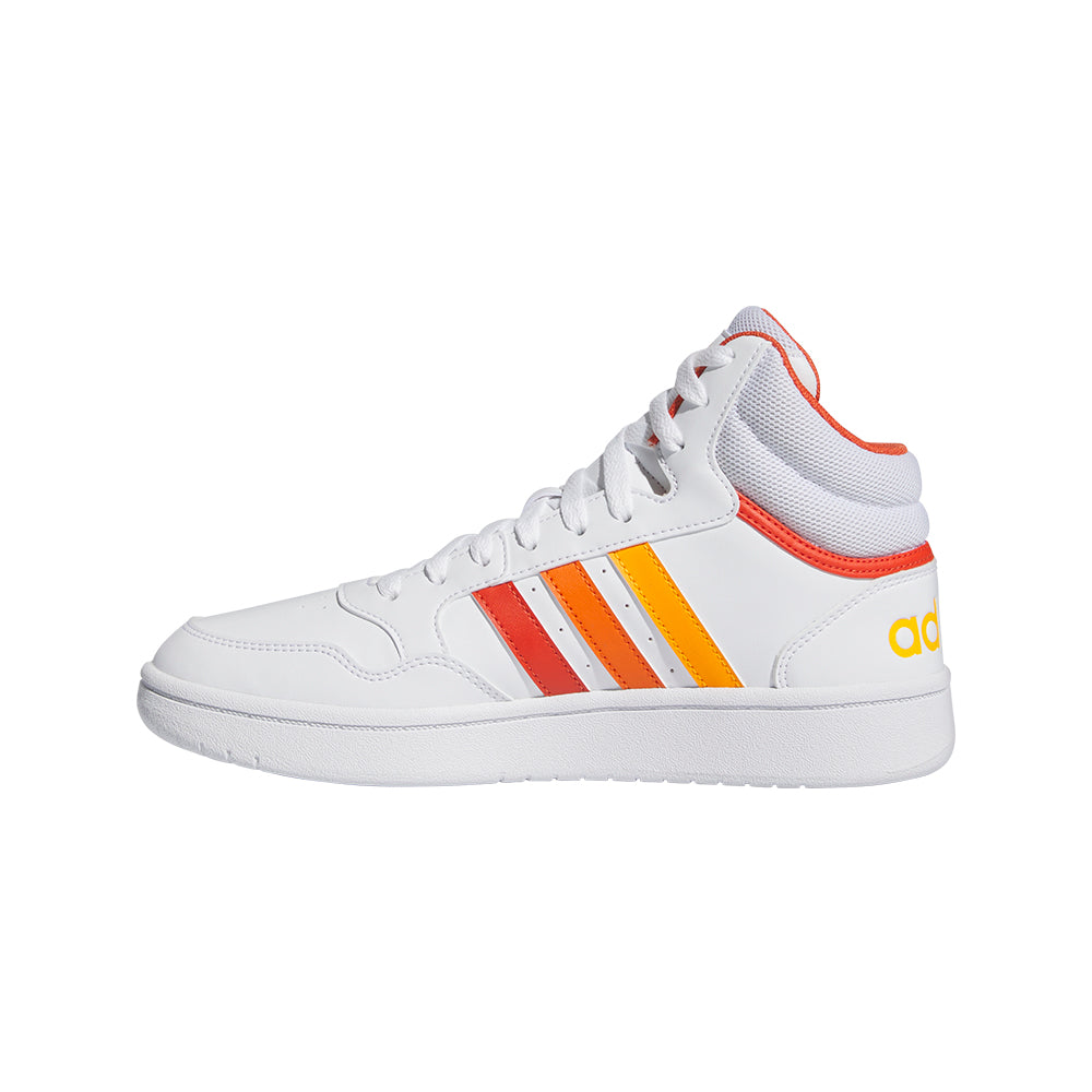 Tenis Adidas Mujer Hoops 3.0 Mid - Blanco - Naranja