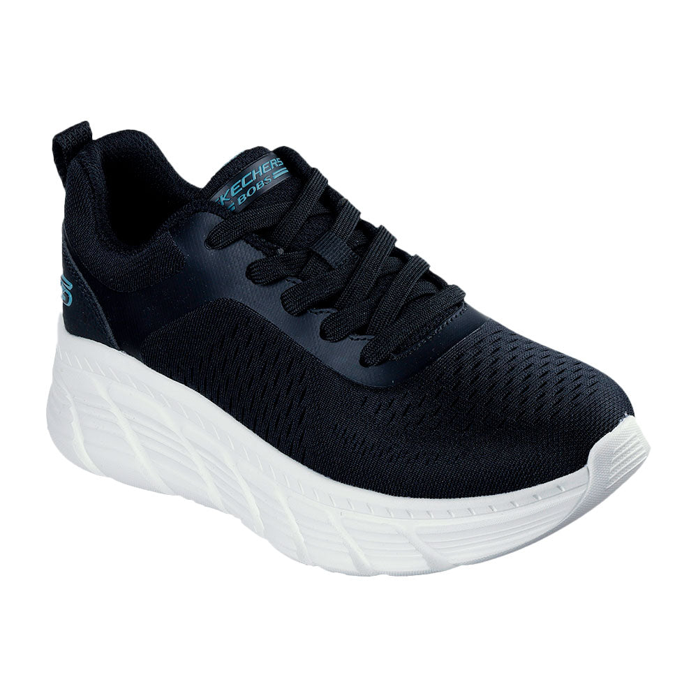 Tenis Skechers Mujer Bobs B Flex Hi - Negro - Blanco