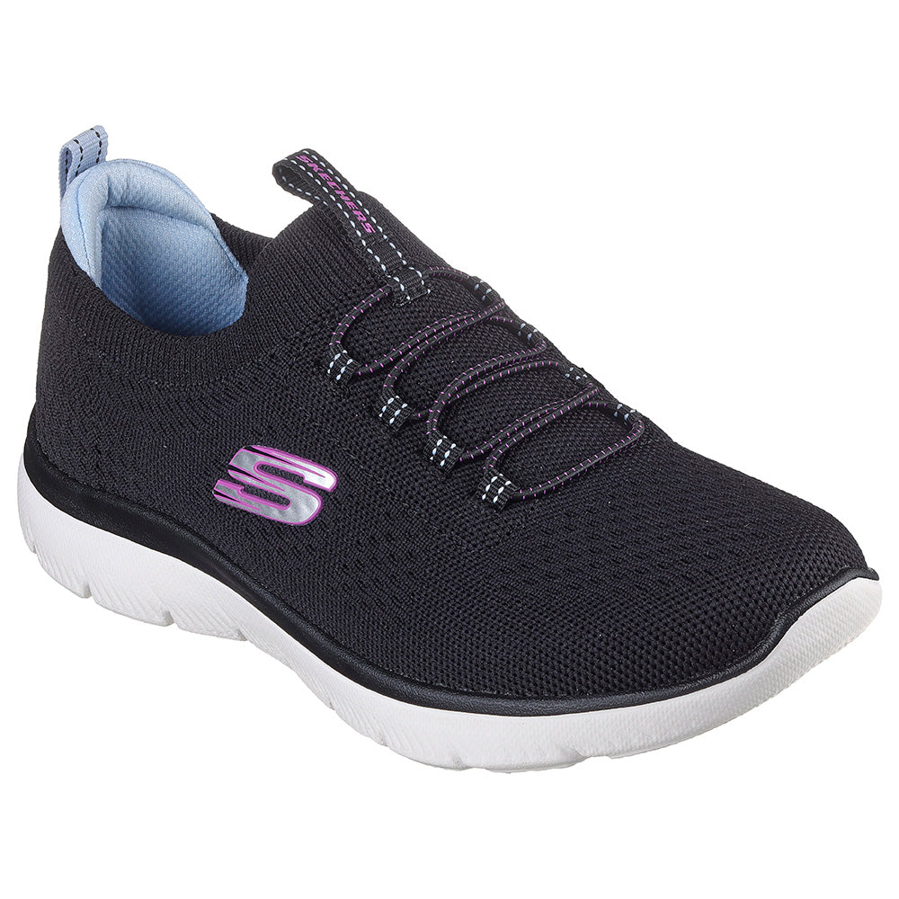 Tenis Skechers Mujer Summits Top Player - Negro - Blanco