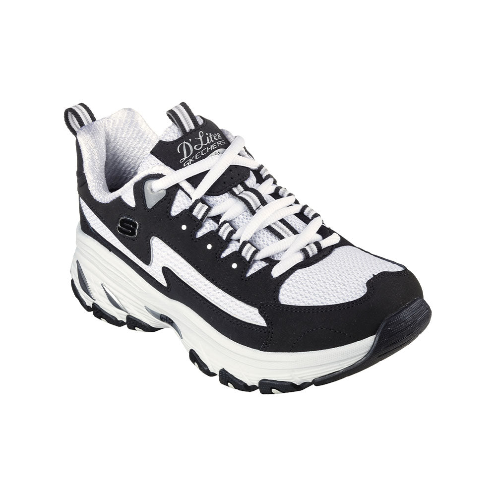 Tenis Mujer Skechers Dlites Arch Fit - Negro-Blanco
