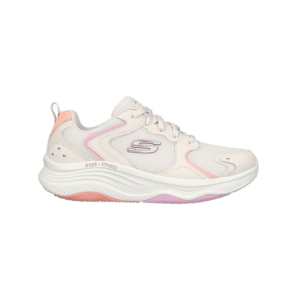 Tenis Mujer Skechers Dlux Fitness - Blanco-Rosado