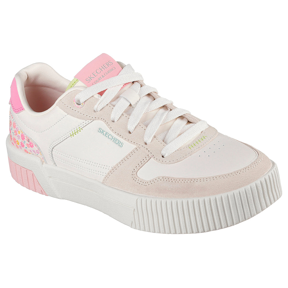 Tenis Mujer Skechers Jade - Dainty Florals - Blanco - Rosado