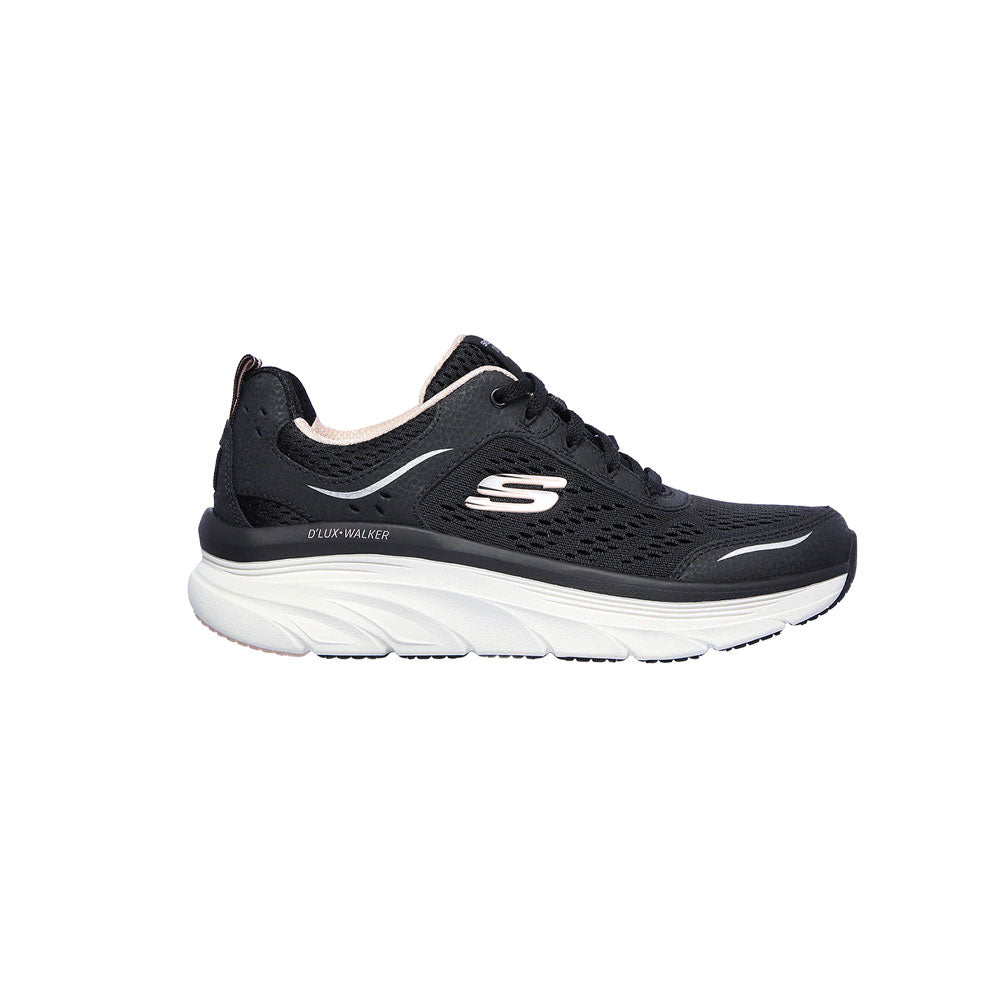 Tenis Mujer Skechers D'Lux Walker- Negro-Blanco