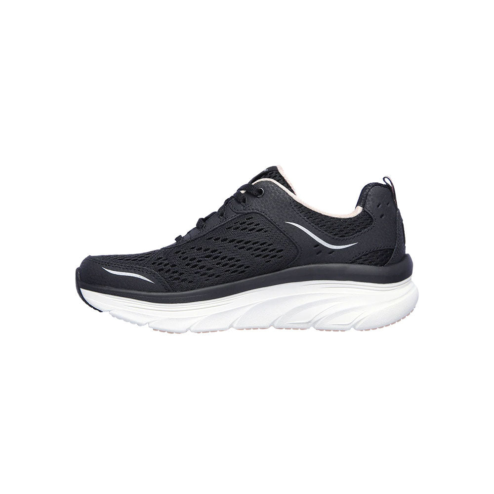 Tenis Mujer Skechers D'Lux Walker- Negro-Blanco