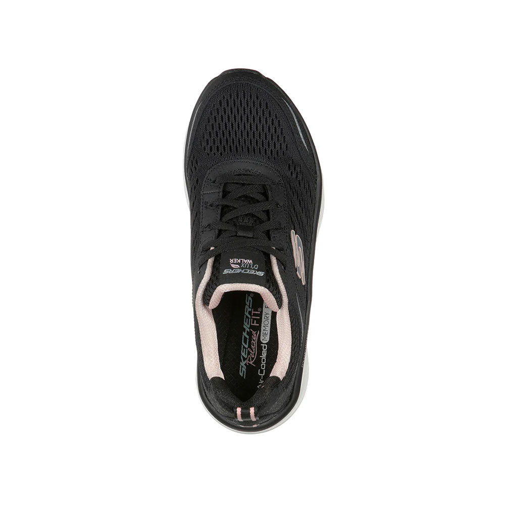 Tenis Mujer Skechers D'Lux Walker- Negro-Blanco