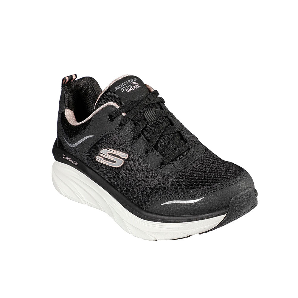 Tenis Mujer Skechers D'Lux Walker- Negro-Blanco