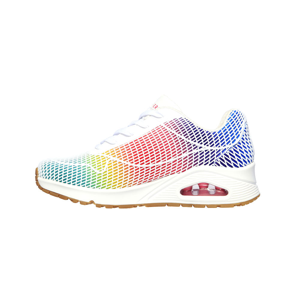 Tenis Mujer Skechers Uno Eye Catching - Blanco - Multicolor