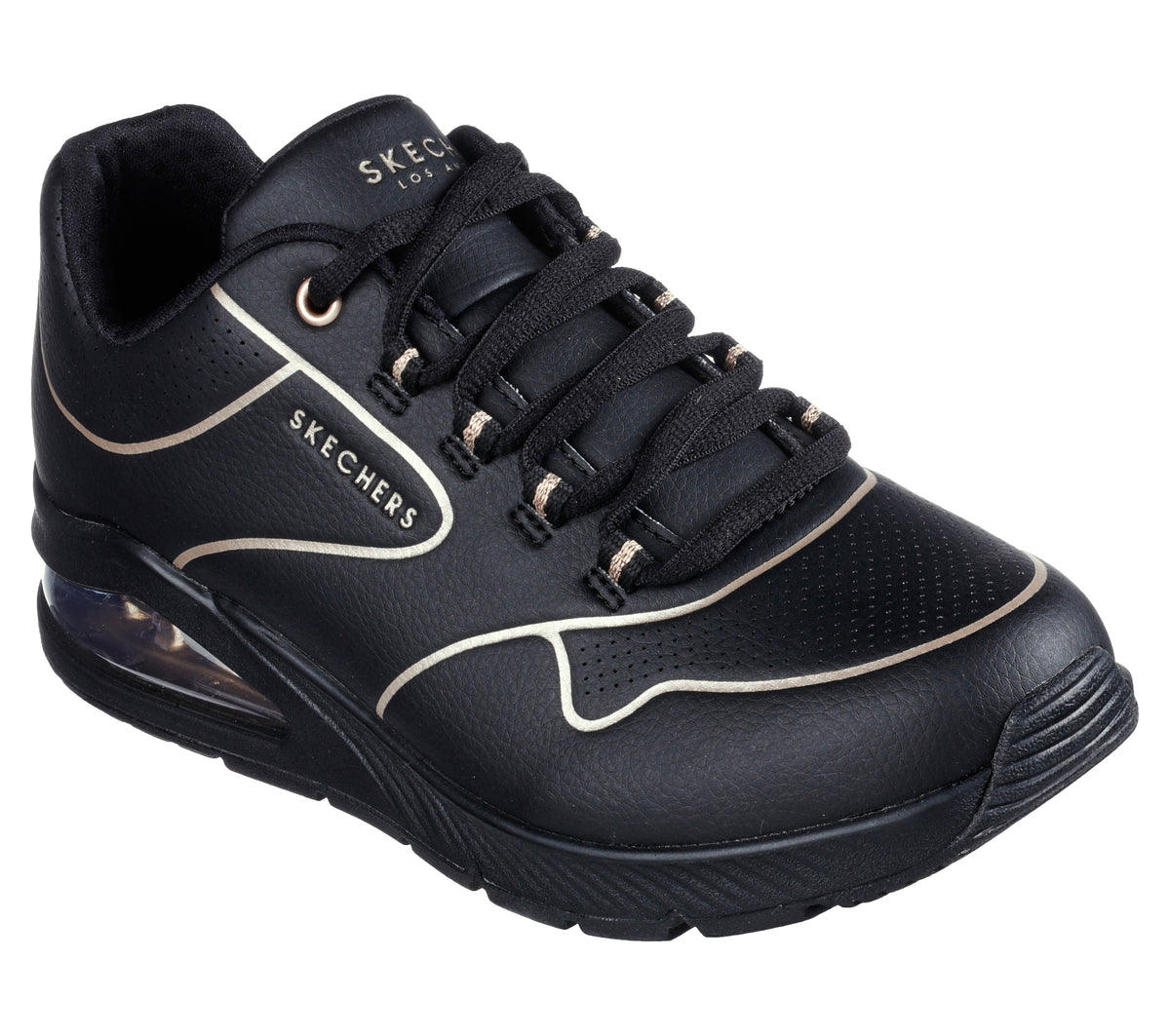 Tenis Skechers Mujer Uno 2 Golden Trim - Negro