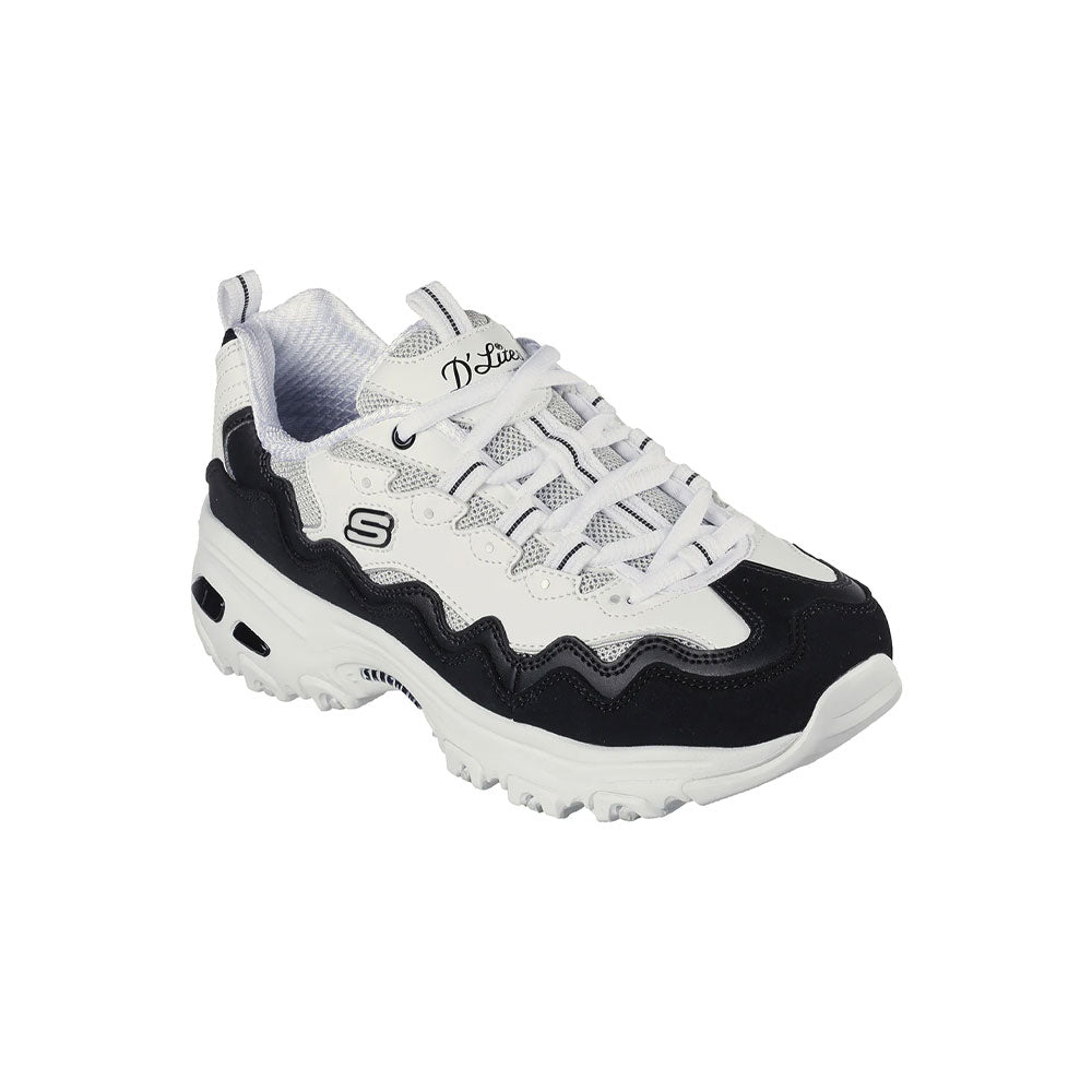 Tenis Mujer Skechers Dlites -Blanco-Negro