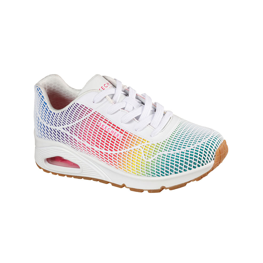 Tenis Mujer Skechers Uno Eye Catching - Blanco - Multicolor