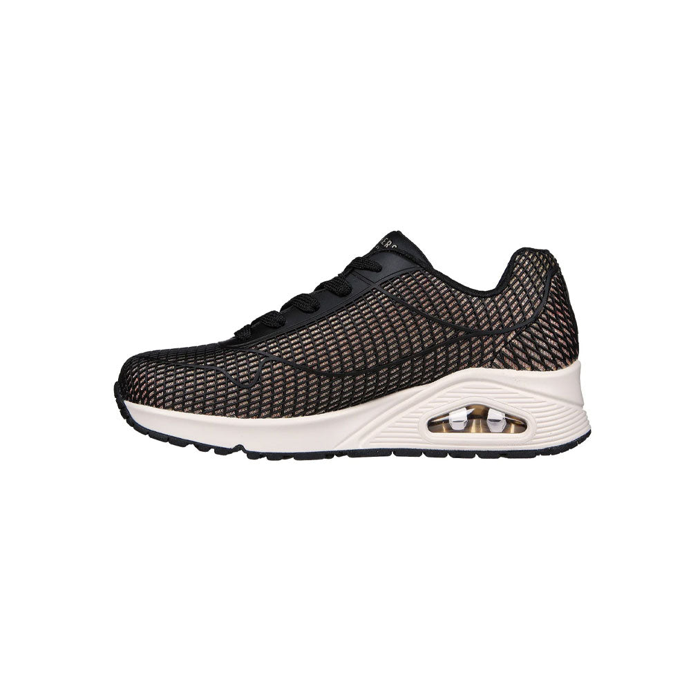 Tenis Mujer Skechers Uno Shine - Negro-Dorado