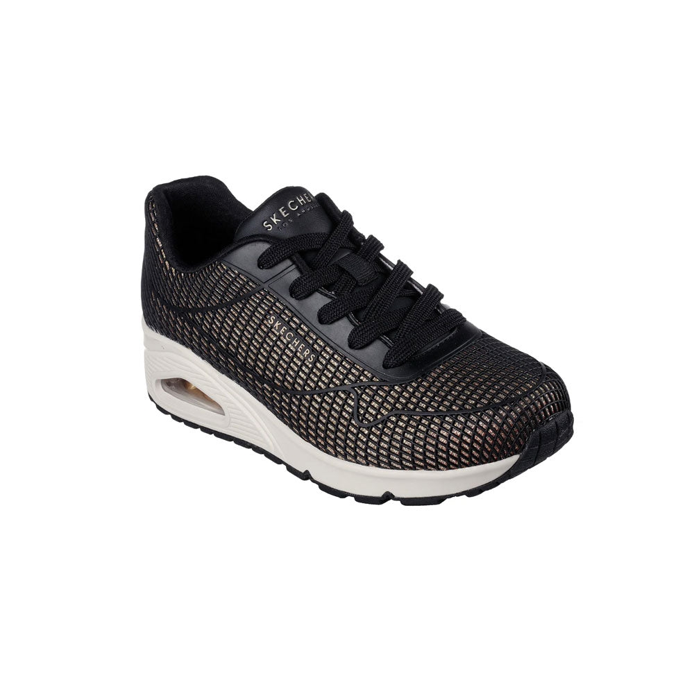 Tenis Mujer Skechers Uno Shine - Negro-Dorado