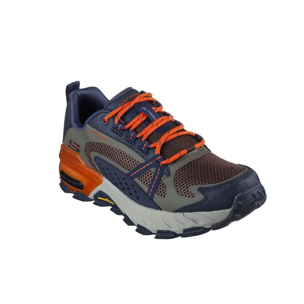 Tenis Hombre Skechers Max Protect - Azul-Naranja