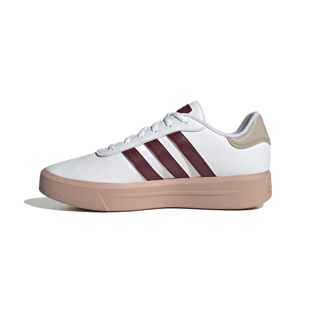 Tenis Mujer Adidas Court - Blanco-Vinotinto