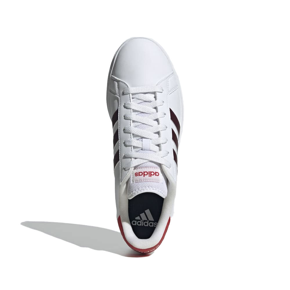 Tenis Hombre adidas Grand Court - Blanco-Rojo