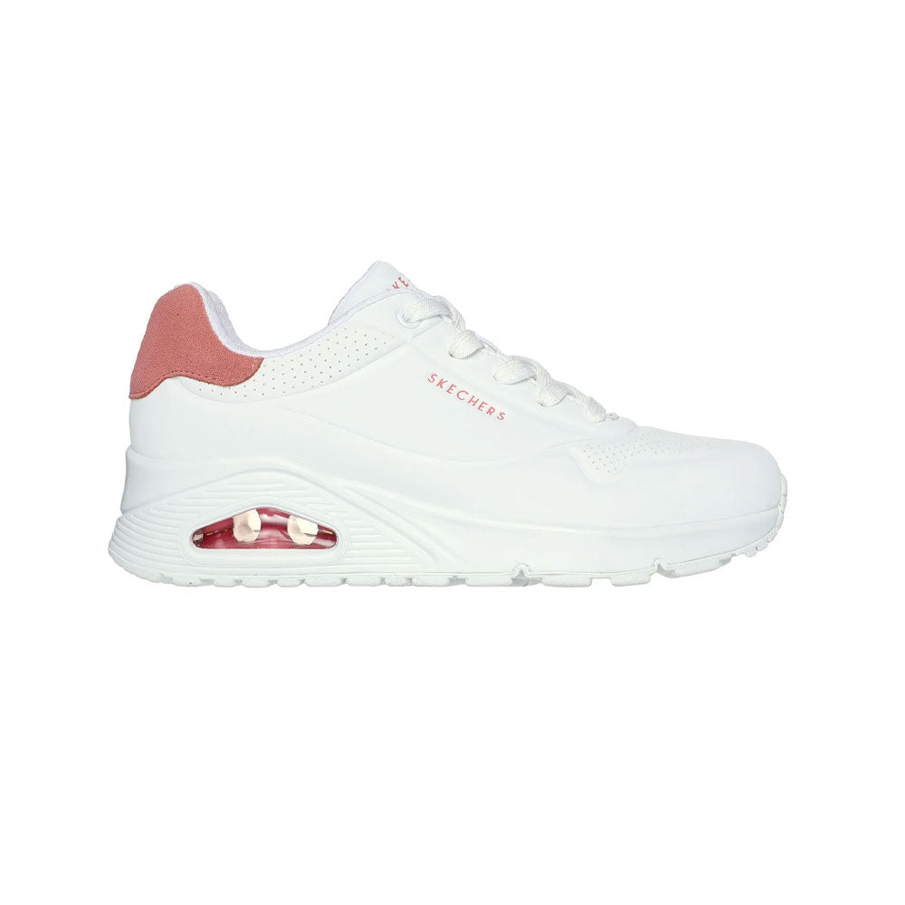 Tenis Mujer Skechers Uno Pop Back - Blanco-Rosa