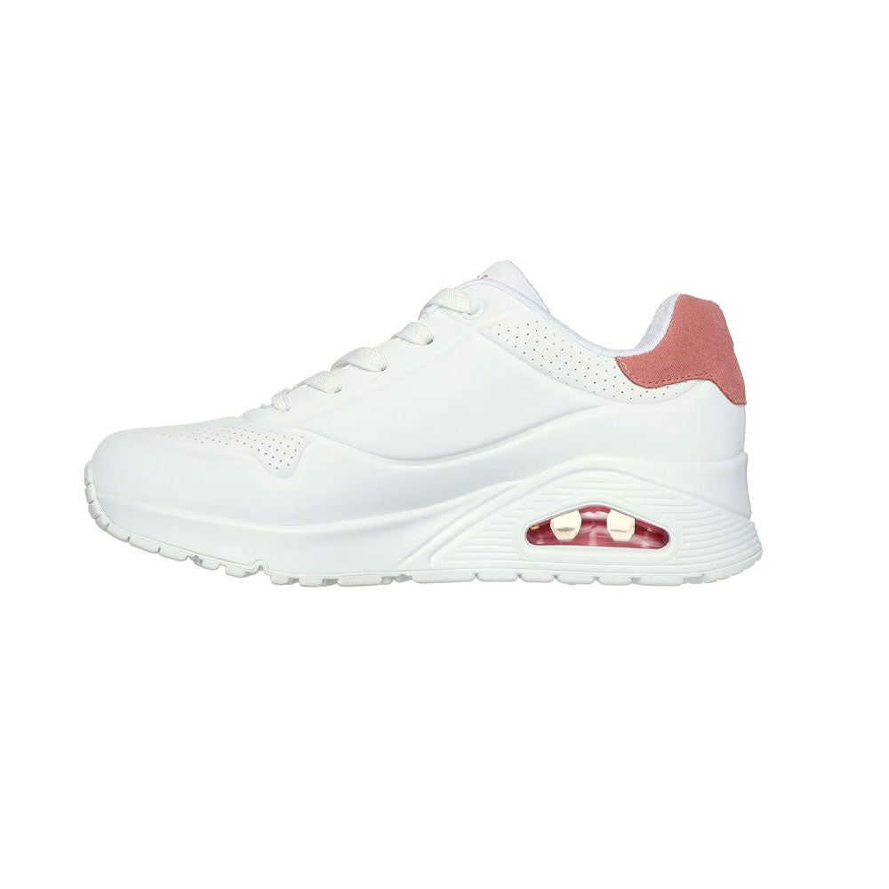 Tenis Mujer Skechers Uno Pop Back - Blanco-Rosa