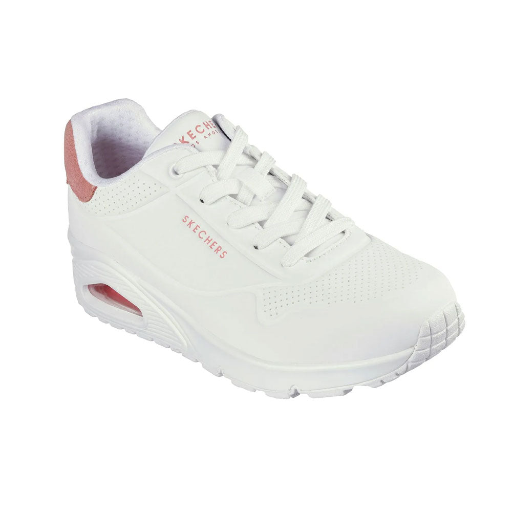 Tenis Mujer Skechers Uno Pop Back - Blanco-Rosa