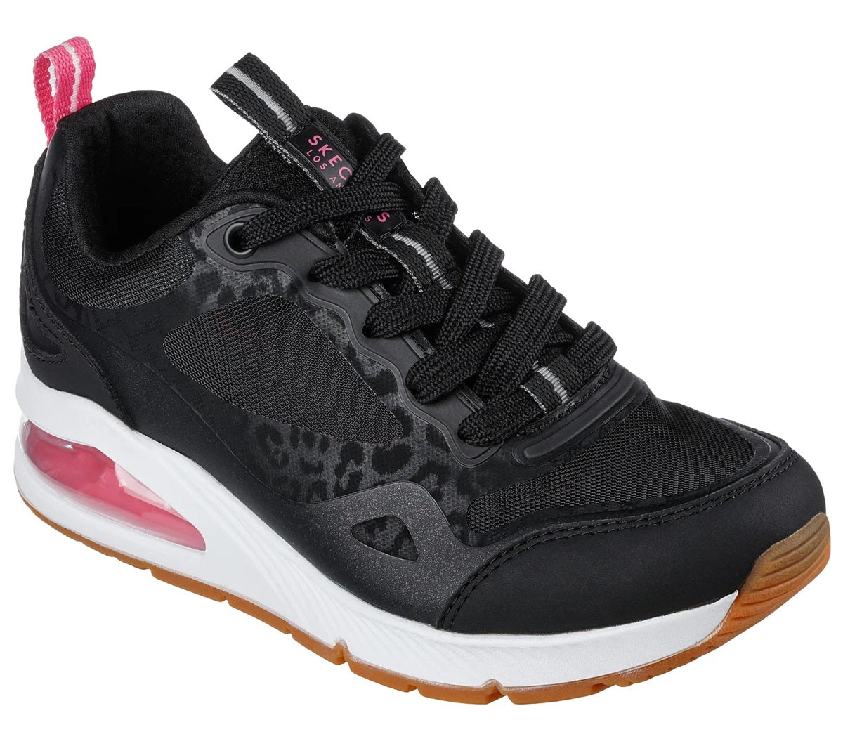 TenisSkechersMujerStreet Uno - Negro - Rosado