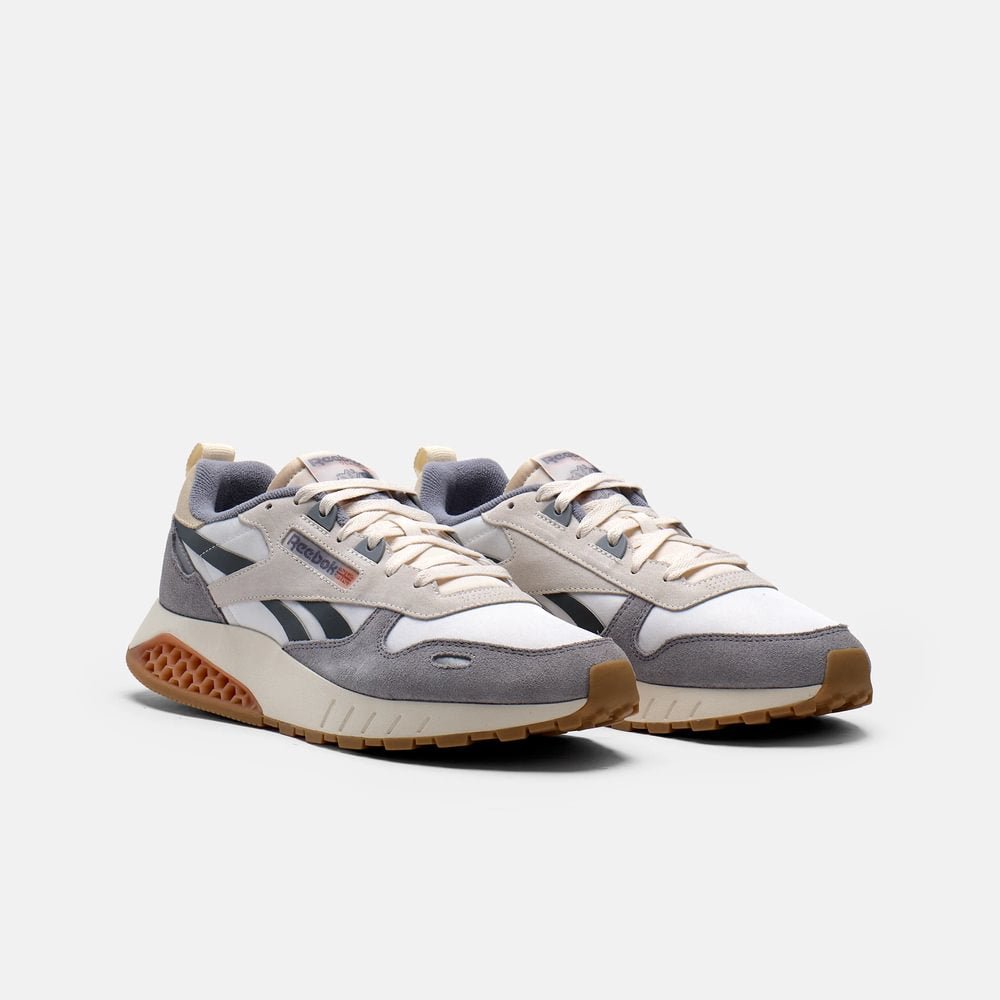 Tenis Reebok Hombre Classisc Leather Hexalite - Blanco-Gris