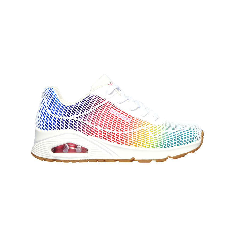 Tenis Mujer Skechers Uno Eye Catching - Blanco - Multicolor