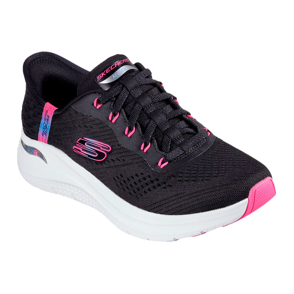 Tenis Skechers Mujer Arch Fit 2.0-Easychic - Negro - Fucsia