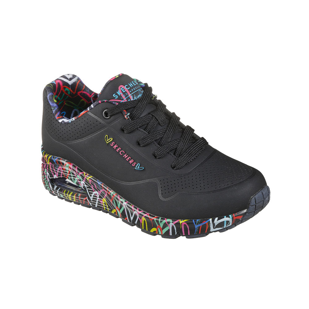 Tenis Mujer Skechers Uno LovingLove - Negro - Multicolor