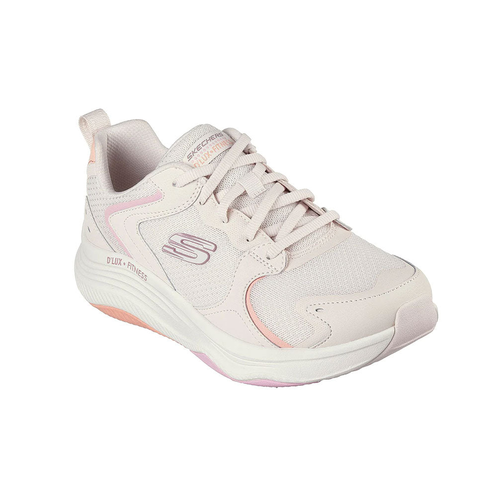 Tenis Mujer Skechers Dlux Fitness - Blanco-Rosado