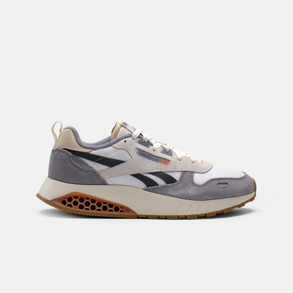 Tenis Reebok Hombre Classisc Leather Hexalite - Blanco-Gris