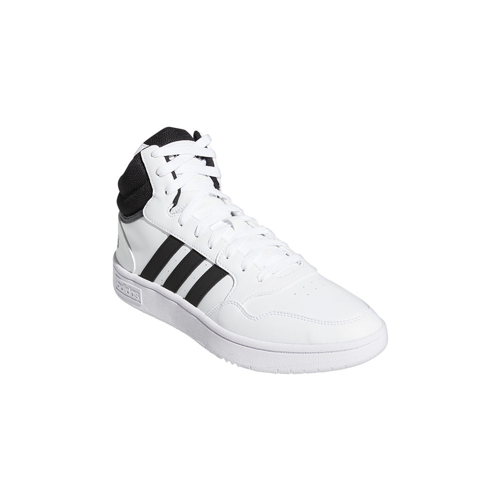 Tenis Hombre Adidas Hoops 3.0 Corte Medio - Blanco