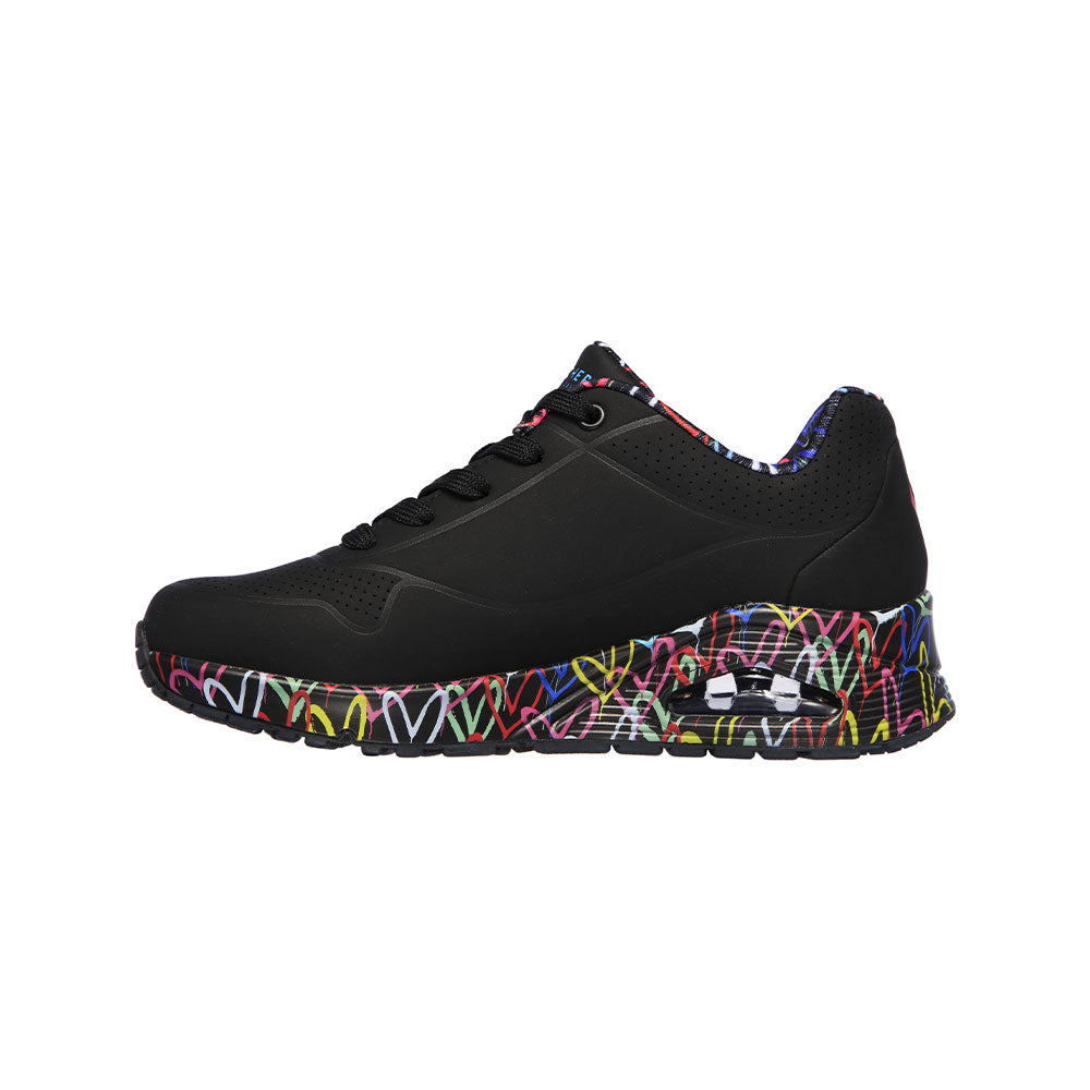 Tenis Mujer Skechers Uno LovingLove - Negro - Multicolor