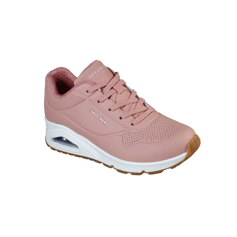 Tenis Mujer Skechers Street Uno - Stand on Air - Rosado-Blanco
